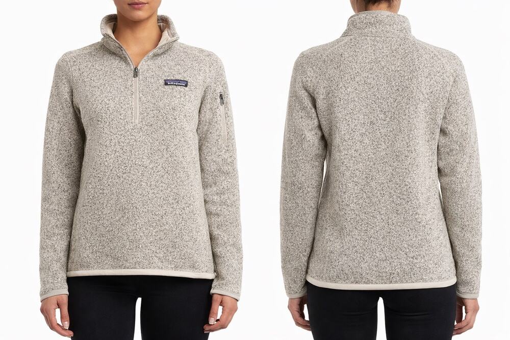 Patagonia Women’s Better Sweater 1/4 Zip Fleece Pullover Oatmeal Heather Small